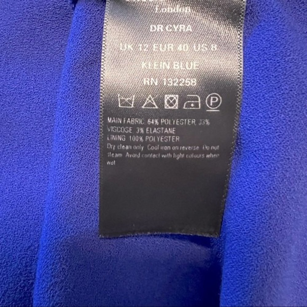 LK BENNETT Cyra Keyhole Front Dress in Klein Royal Blue, Size 8 - Picture 7 of 7